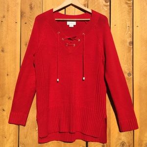 Liz Claiborne Vibrant Tied Red Sweater